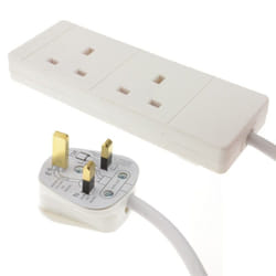 kenable 009587 power extension 1 m 2 AC outlet(s) Indoor White