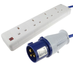 kenable 009592 power extension 2 m 4 AC outlet(s) Indoor/outdoor Blue, White