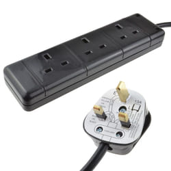 kenable 009599 power extension 10 m 3 AC outlet(s) Indoor Black