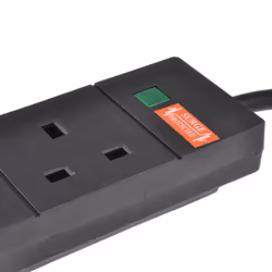 kenable Surge Protected 4 Gang Way Mains Extension Socket UK 13A Black 10m