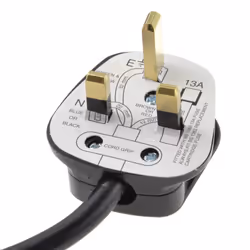 kenable Surge Protected 6 Gang Way Mains Extension Socket UK 13A Black  1m