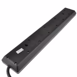 kenable Individually Switched 6 Way Gang UK Mains Extension Lead Black 10m
