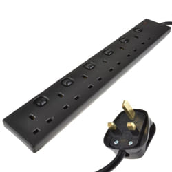 kenable 009636 power extension 5 m 6 AC outlet(s) Indoor Black