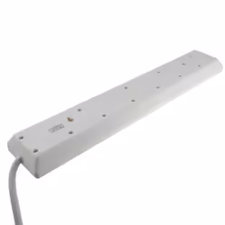 kenable Individually Switched 6 Way Gang UK Mains Extension Lead White 10m