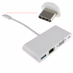 kenable USB 3.1 Type C to VGA USB & Gigabit Adapter with PD Function 15cm