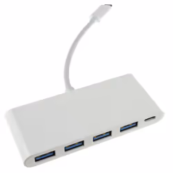 kenable USB 3.1 Type C Male to USB 4 x USB 3.0 HUB Sockets with PD 15cm