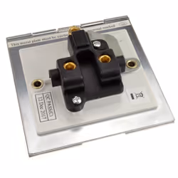 kenable 13A Hinged Single Gang Mains Power 240V Outlet Socket Brushed Stainless Steel
