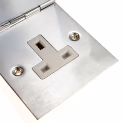 kenable 13A Hinged Single Gang Mains Power 240V Outlet Socket Brushed Stainless Steel