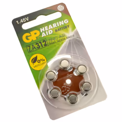 GP Hearing Aid Batteries ZA312 PR41 Brown 1.4V 125mAh 3.6x7.9mm