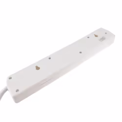 4 Gang SLIMLINE Wall Mountable UK Mains Extension Power Strip 2m White