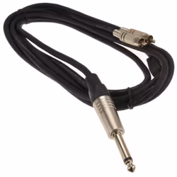 kenable 6.35mm Mono Jack to Red & White RCA Phono Plugs Soft Flex Cable 3m