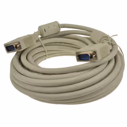 kenable SVGA Cable HD15 Male to Male PC to Monitor Lead with Ferrites 10m Grey