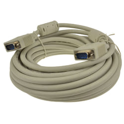 kenable SVGA Cable HD15 Male to Male PC to Monitor Lead with Ferrites 10m Grey
