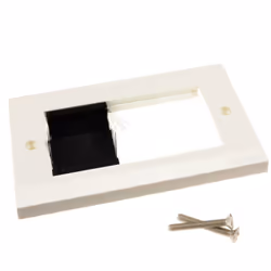 kenable Cable Entry Brush Faceplate Quad Gang with Double Blank for AV Modules