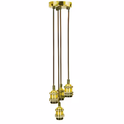 Quad E27 Bright Gold Rose Vintage Lighting Pendant with 1.8m Cables