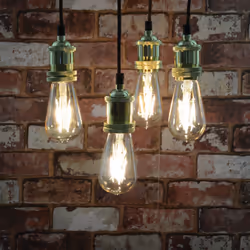 Quad E27 Bright Gold Rose Vintage Lighting Pendant with 1.8m Cables