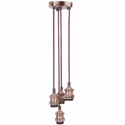Quad E27 Bright Copper Rose Vintage Lighting Pendant with 1.8m Cables