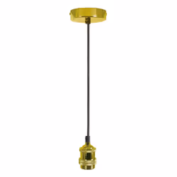 Single E27 Bright Gold Rose Vintage Lighting Pendant 1.8m Cable