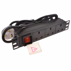 kenable 3 Gang Mains Power Outlet PDU for SOHO 10 inch Data Cabinet 1U