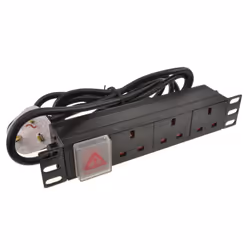kenable 3 Gang Mains Power Outlet PDU for SOHO 10 inch Data Cabinet 1U