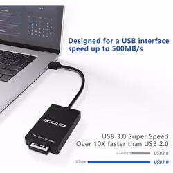 USB 3.0 XQD Card Reader, XQD Memory Card Reader, Compatible with Sony G/M Series USB Mark XQD Cards, Lexar 2933x/1400x