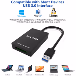 USB 3.0 XQD Card Reader, XQD Memory Card Reader, Compatible with Sony G/M Series USB Mark XQD Cards, Lexar 2933x/1400x