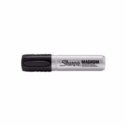 Pro Magnum Large Jumbo Permanent Markers - Pack of 2 - Extra Wide Chisel Wedge Tip - Black Ink