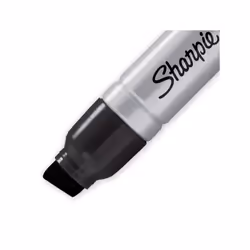 Pro Magnum Large Jumbo Permanent Markers - Pack of 2 - Extra Wide Chisel Wedge Tip - Black Ink