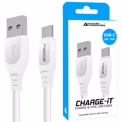 Advanced Accessories CHARGE-iT USB-C Cable-3M-White, 3 m, USB A, USB C, USB 2.0, White