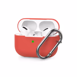 AirPods Pro Silicone Case w/Carabiner Clip - Red Key Features Smooth and Protective outer silicone skin Wireless charging co ...