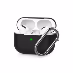 AirPods Pro Silicone Case w/Carabiner Clip - Black Key Features Smooth and Protective outer silicone skin Wireless charging ...