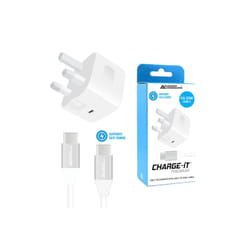 AdvancedAccessories CHARGE-iT 20W Mains Charger with 1 Metre USB-C to