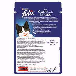Felix As Good As It Looks Cat Food Pouch Chicken 20 x 100g (20 Pouches)