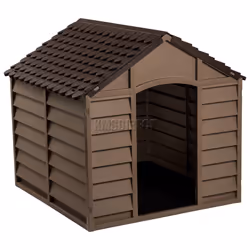 Starplast Outdoor Dog Kennel Â Large - Winter Shelter Plastic Animal Hut Mocha