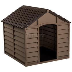Starplast Outdoor Dog Kennel Â Large - Winter Shelter Plastic Animal Hut Mocha