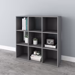 WestWood Bookshelf 3 Tier 9 Cube Bookcase Storage Display PB Shelving Rack Unit - Grey