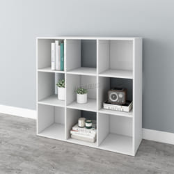 WestWood Bookshelf 3 Tier 9 Cube Bookcase Storage Display PB Shelving Rack Unit - White