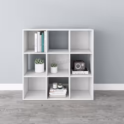 WestWood Bookshelf 3 Tier 9 Cube Bookcase Storage Display PB Shelving Rack Unit - White