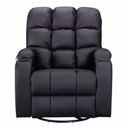 WestWood Massage Cinema Recliner Sofa Chair PU Leather Armchair Swivel MLS12 - Black