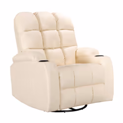 WestWood Massage Cinema Recliner Sofa Chair PU Leather Armchair Swivel MLS12 - Cream
