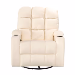 WestWood Massage Cinema Recliner Sofa Chair PU Leather Armchair Swivel MLS12 - Cream