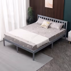 WestWood Single Double King Bed Solid Pine Frame Bedroom Furniture Low Foot End - Double, Grey