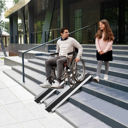 WestWood Portable 2PCS 5FT 7FT Wheelchair Ramps Fold Adjust Mobility Scooters - 5FT