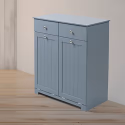 WestWood Modern Bathroom Tilt-Out Laundry Cabinet With 2 Laundry Basket Drawers - Grey