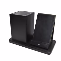 Deflecto Wireless Charging Desk Organiser/Pen Holder Black - WC103DEBL