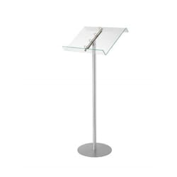 Deflecto Lectern Floor Stand with Ring Binder - Green Tinted Glass Eff