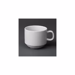 White Ware Stacking Tea Cups 200Ml 7Oz Coffee Espresso Milk Jugs 12pc