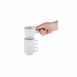 White Ware Stacking Tea Cups 200Ml 7Oz Coffee Espresso Milk Jugs 12pc