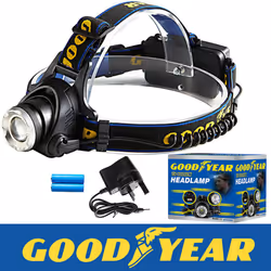 Goodyear Head Light Torch Lamp Headlamp Cree LED Rechargeable Flashlight 6000LM