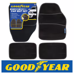 Goodyear 4pc Luxury Velour Car Mat Carpet Set Universal Fit Non-Slip Backing